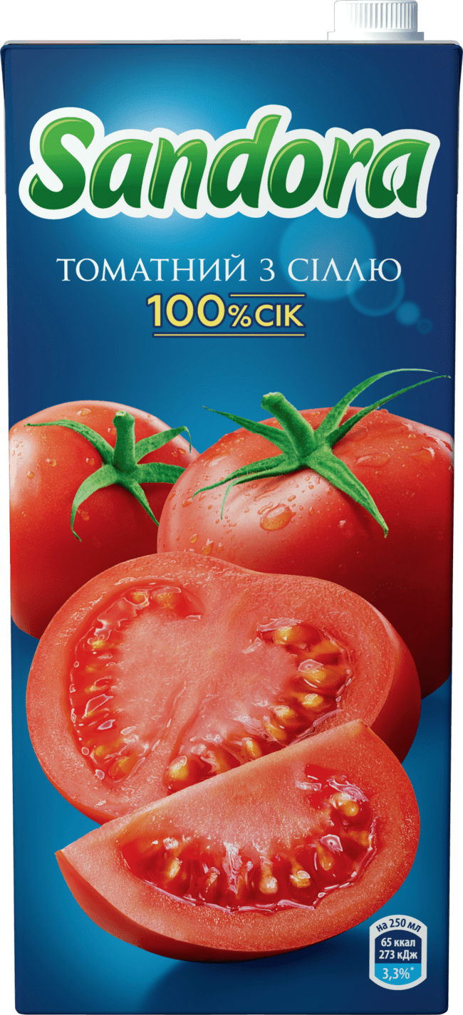 Сік SANDORA томатний, відновлений, стерилізований, 2 л (4820001448764)